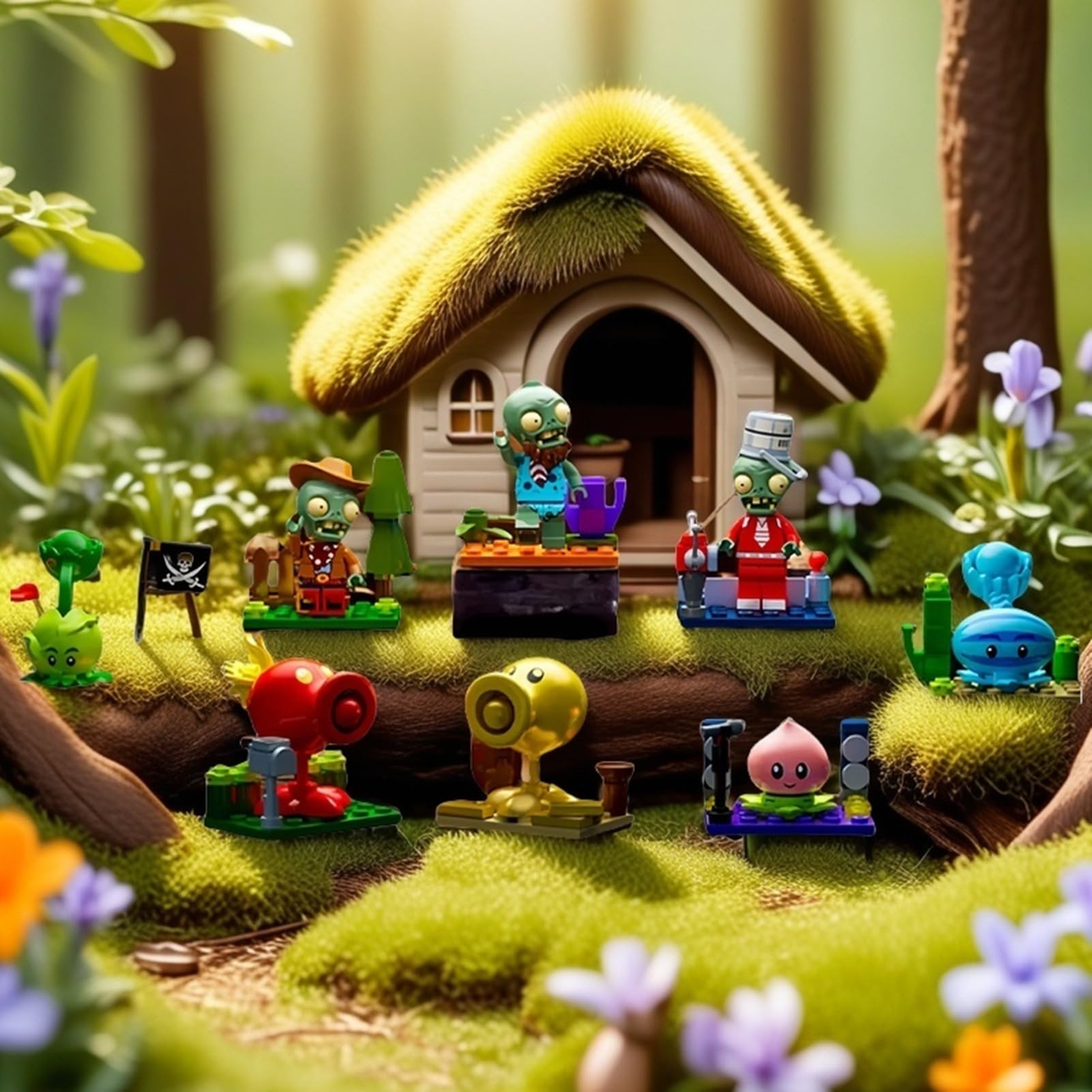 Amazon.com: JHESAO Plants and Zombies Toys Zombies Assembly PVZ