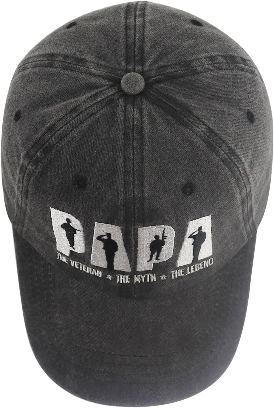 Papa Veteran The Myth The Legend Hat for Men Dad Grandpa, Funny Adjustable Cotton Embroiered Baseball Cap - Image 4