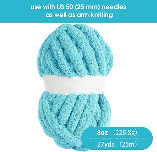 Vista 213 de HOMBYS Hilo de felpilla grueso y voluminoso para tejer a mano, hilo grueso y esponjoso para tejer a mano, hilo de felpa suave, paquete de 8