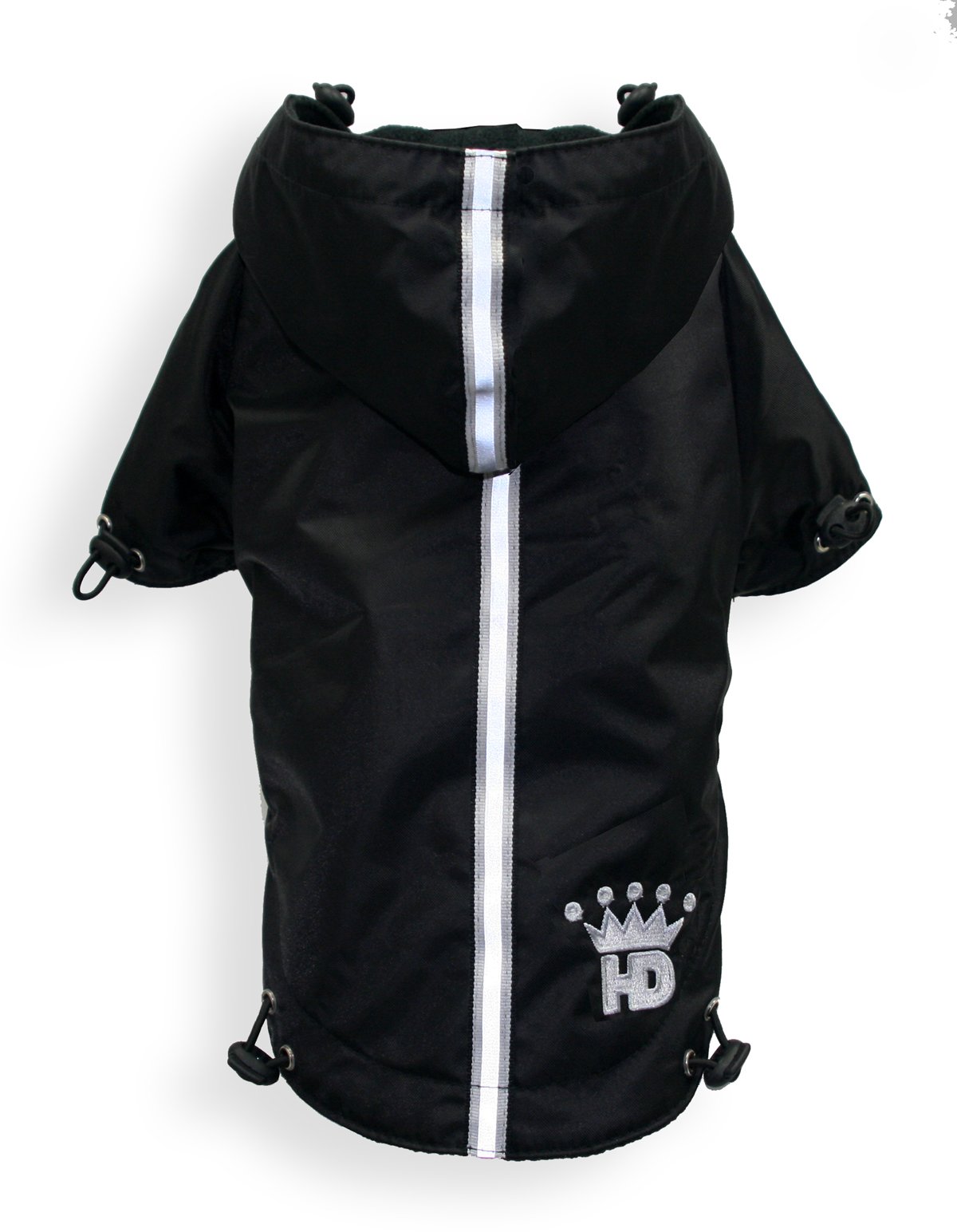 Hip Doggie HD 5PRBK S Puppagonia Rain Parka Dog Coat, Small, Black