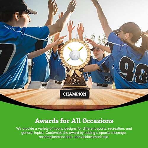 Miniatura 5 de Trofeo de resina de bola de bochas - Trofeo de plástico con base, premios y trofeos para competiciones deportivas, premios para adultos y niños