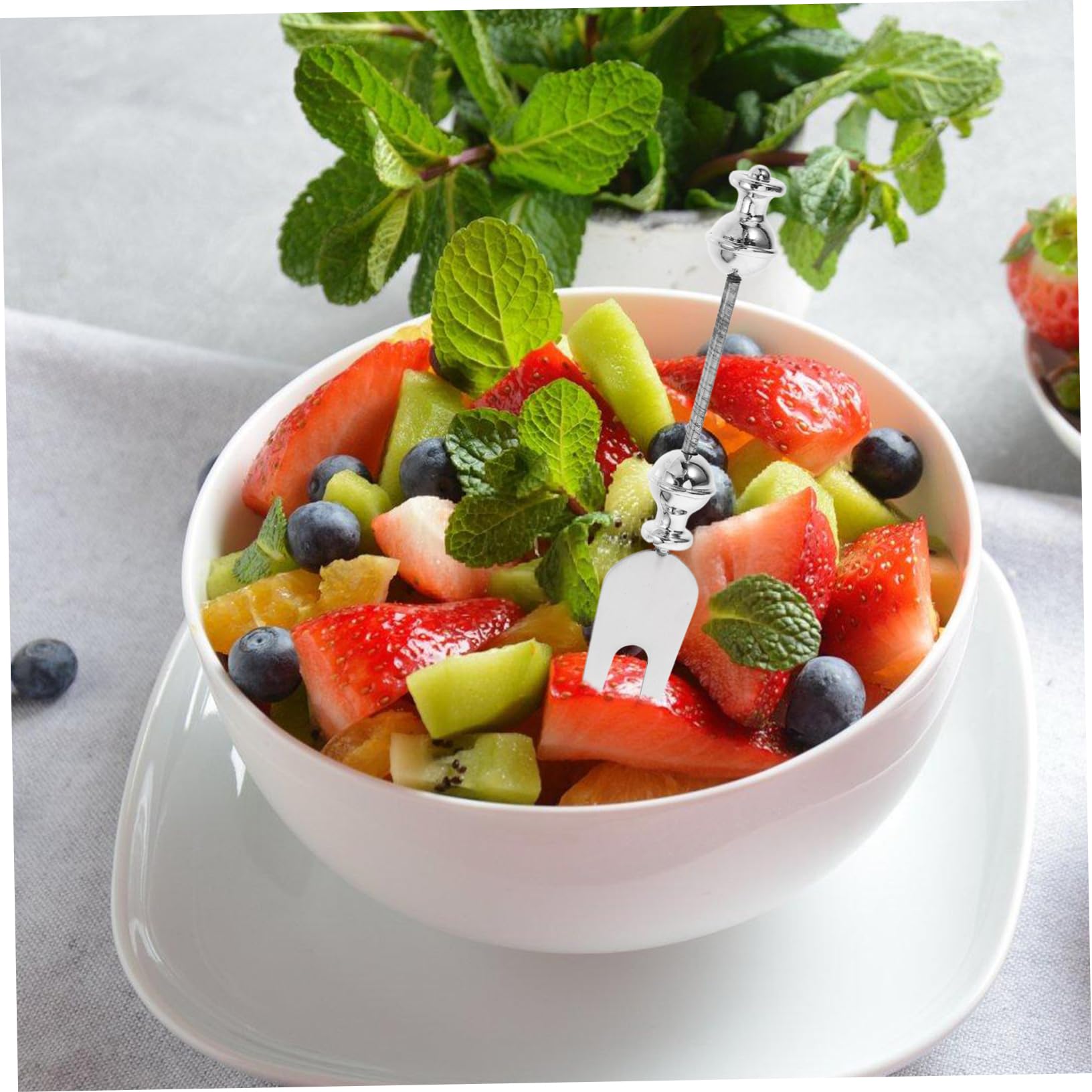 Hohopeti Stainless Steel Fruit Forks Diy Beading Cutlery for Home Party and Restaurant Use