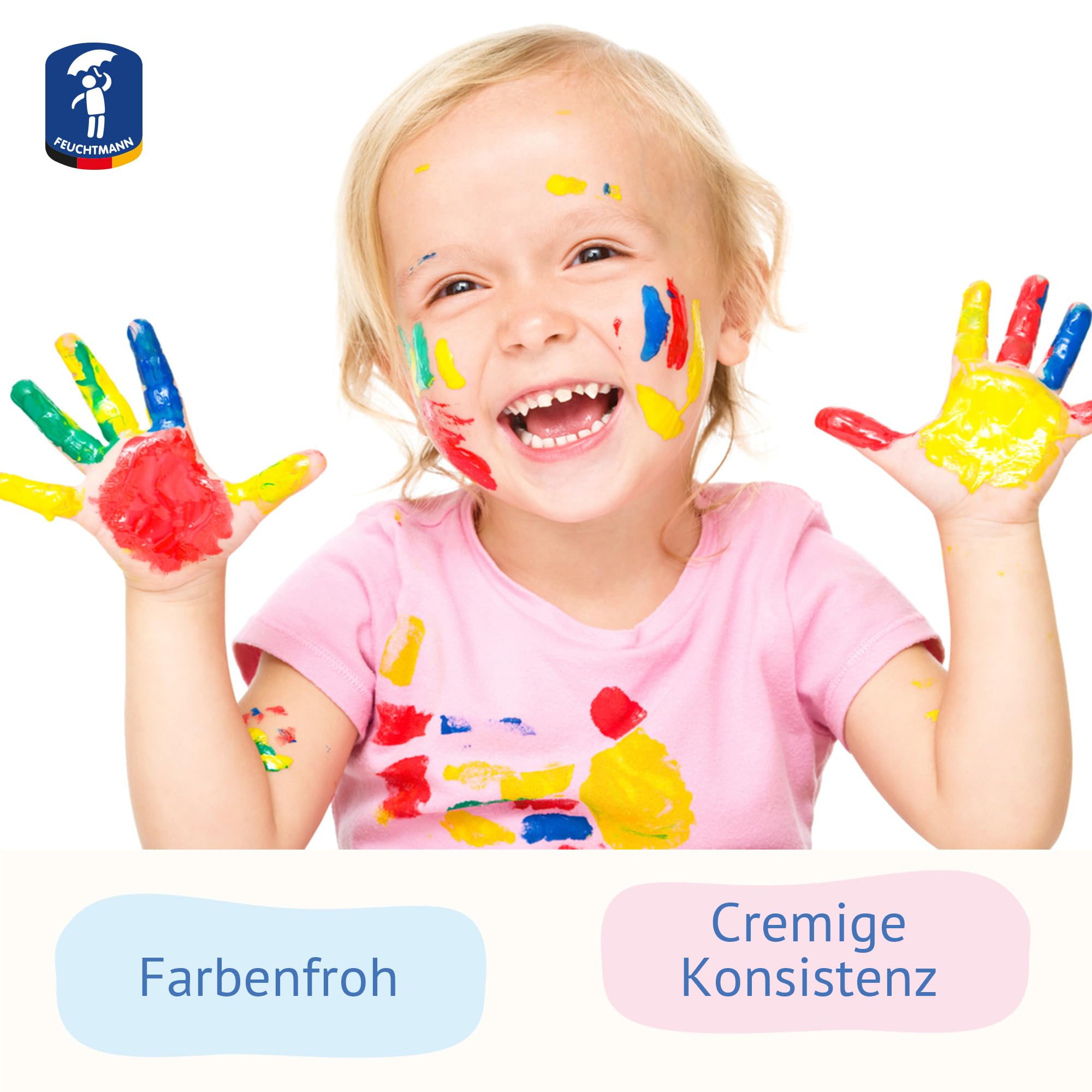 Feuchtmann MEINE LIEBLINGSFARBE im 6-er Pack I je 900g ungiftig cremige Fingerfarbe, hautfreundliche Fingermalfarbe auf Wasserbasis