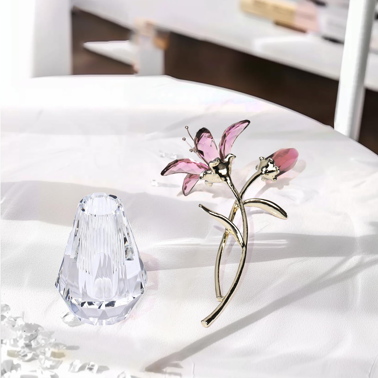 Amazon.co.jp: LINYTHER クリスタルアーティフィシャルタイガーリリー