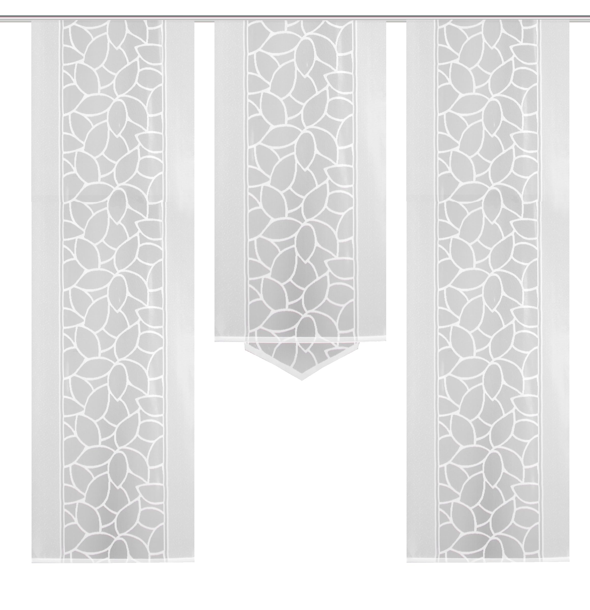 Home Fashion 3er-Set SCHIEBEGARDINEN Jacquard, weiß, : 2X 225x57 cm + 1x 145x57 cm