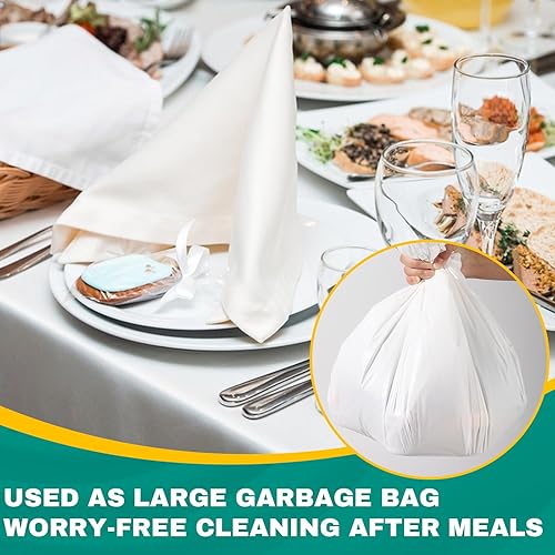 Miniatura 3 de Paquete de 50 manteles desechables de plástico blanco, 54 x 108 pulgadas, para mesas rectangulares, mantel desechable para cenas, fiestas,