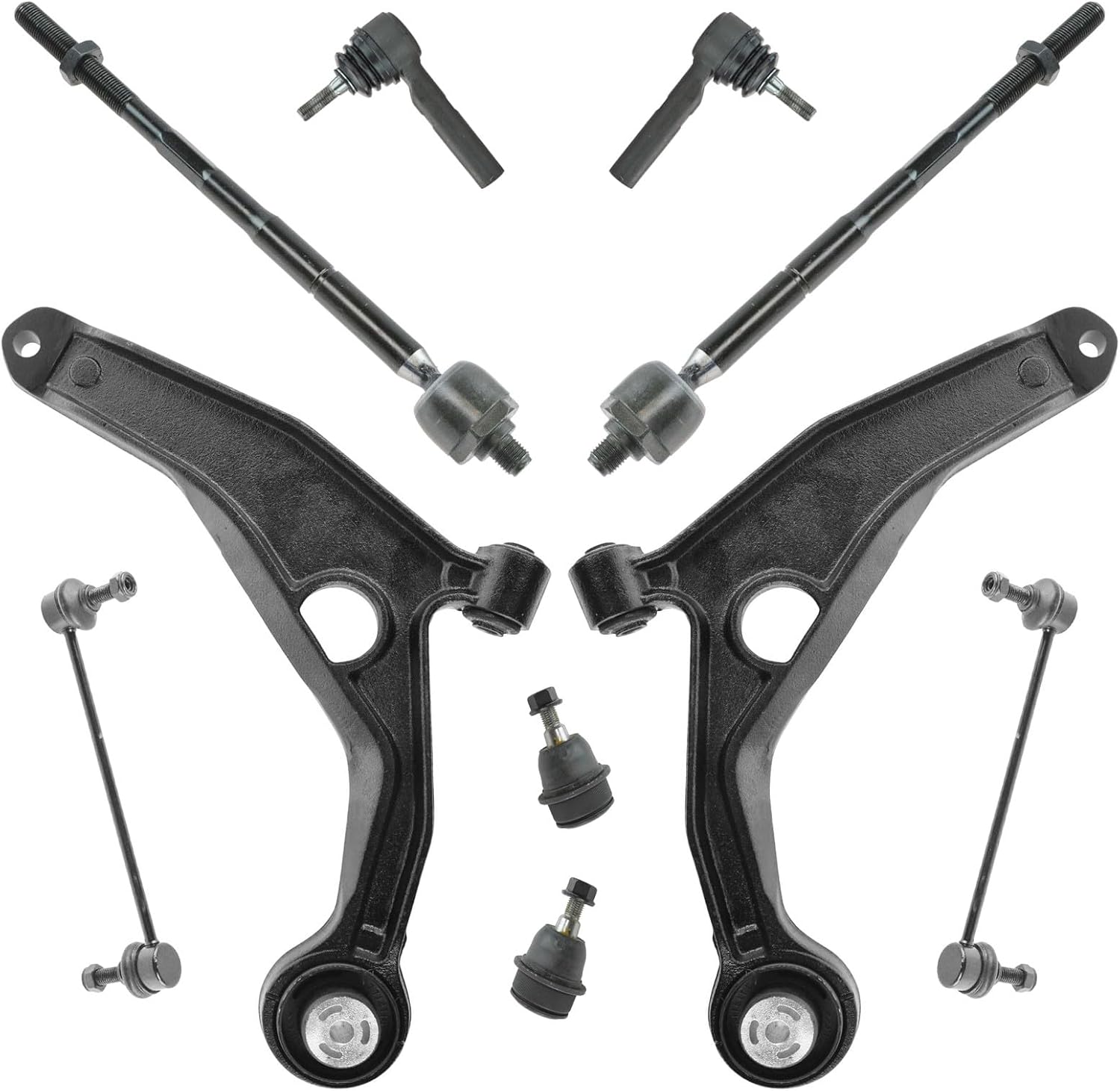 Front Steering & Suspension Kit Ball Joint Control Arm Sway Bar Stabilizer Link Tie Rod Compatible with 2009-2020 Dodge Journey