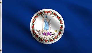 DMSE Virginia State Flag 3X5 Ft Foot 100% Polyester 100D Flag UV Resistant