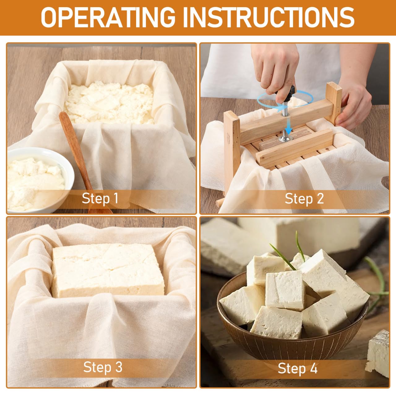 PRETYZOOM 1 Set Tofu-Form aus Holz, Bohnenquarkpresse für hausgemachten Tofu und Käse, praktisches Küchenwerkzeug zum Herstellen und Kochen
