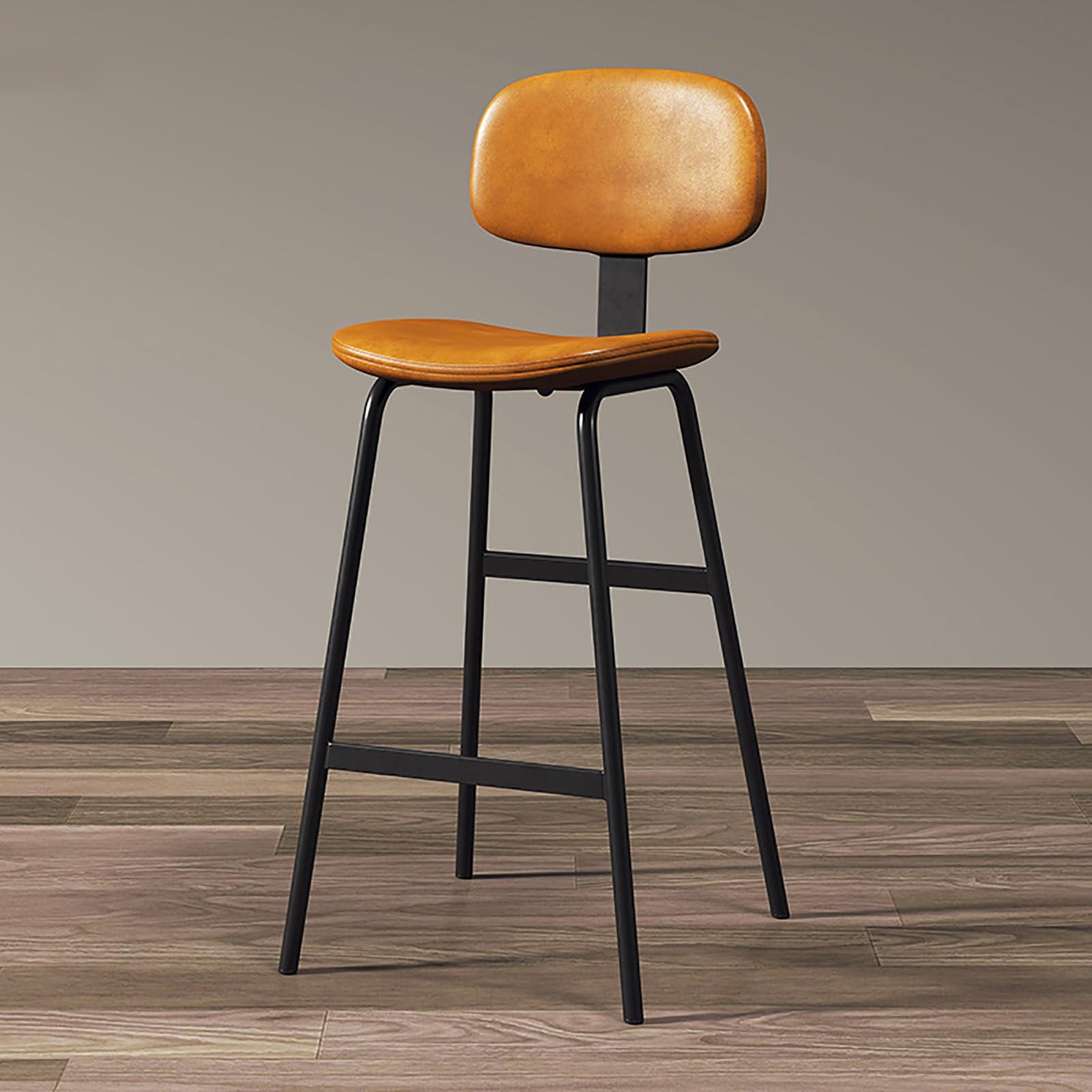 Chaise de comptoir en similicuir avec pieds en métal robustes