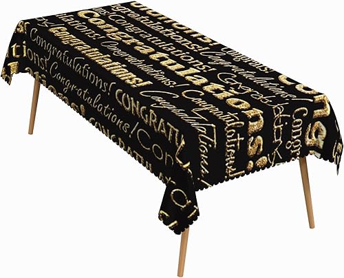 Miniatura 8 de Mantel rectangular de fiesta de 60 x 102 pulgadas, colorido con diseño de estrellas y lunares, color amarillo, lavable, duradero, para fiestas de