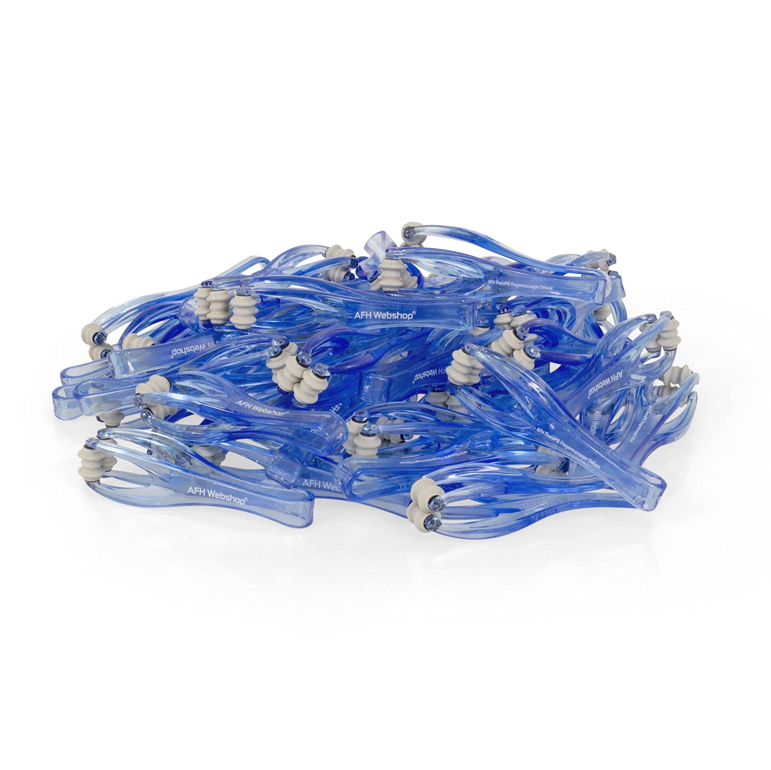 AFH TheraPIE Fingermassager Arthrose Massager Transparent | 50 oder 100 Stück (50er Pack, Hellblau)
