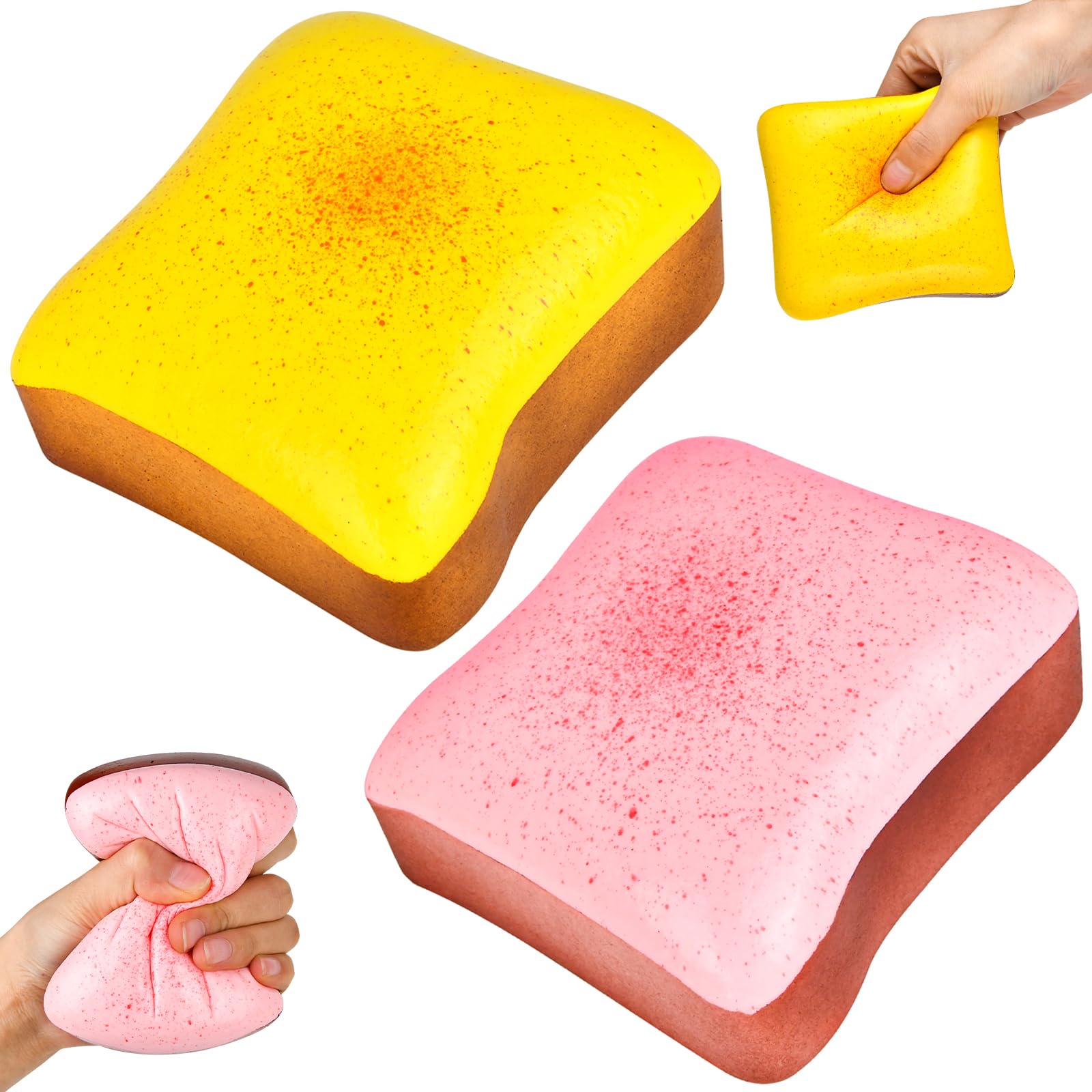 2PCS Bread Squishy, Slow Rising Squishies, Strawberry Butter Toast Squishy