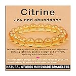 AD Beads Handmade Gemstone Stretch Elastic Bracelet Crystal Healing Reiki Nature\'s Beauty and Spiritual Essence Unisex (10mm, Citrine (Joy and abundance))