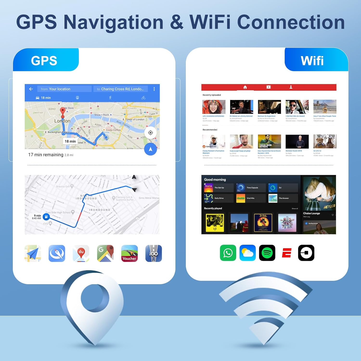 2G+64G Car Stereo for Toyota Tacoma 2005-2013 Car Radio Wireless Carplay/Android Auto,Android Stereo 9Inch Touch Screen GPS Navi WiFi Bluetooth FM/RDS Mirror Link SWC Backup Camera for Tacoma Radio