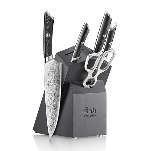 Cangshan KURO Series 6-Piece Knife Block Set, High Carbon X-7