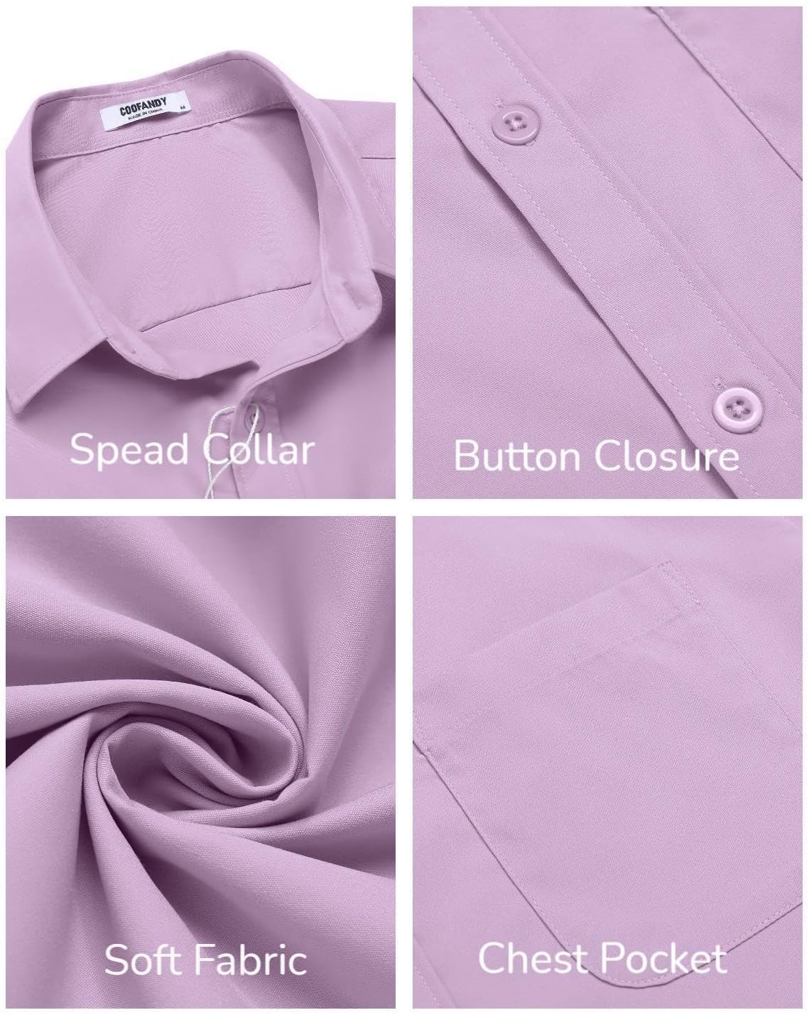 COOFANDY Mens Short Sleeve Casual Button Down Shirts Summer Untucked Dress Shirts with Pocket - Image 5