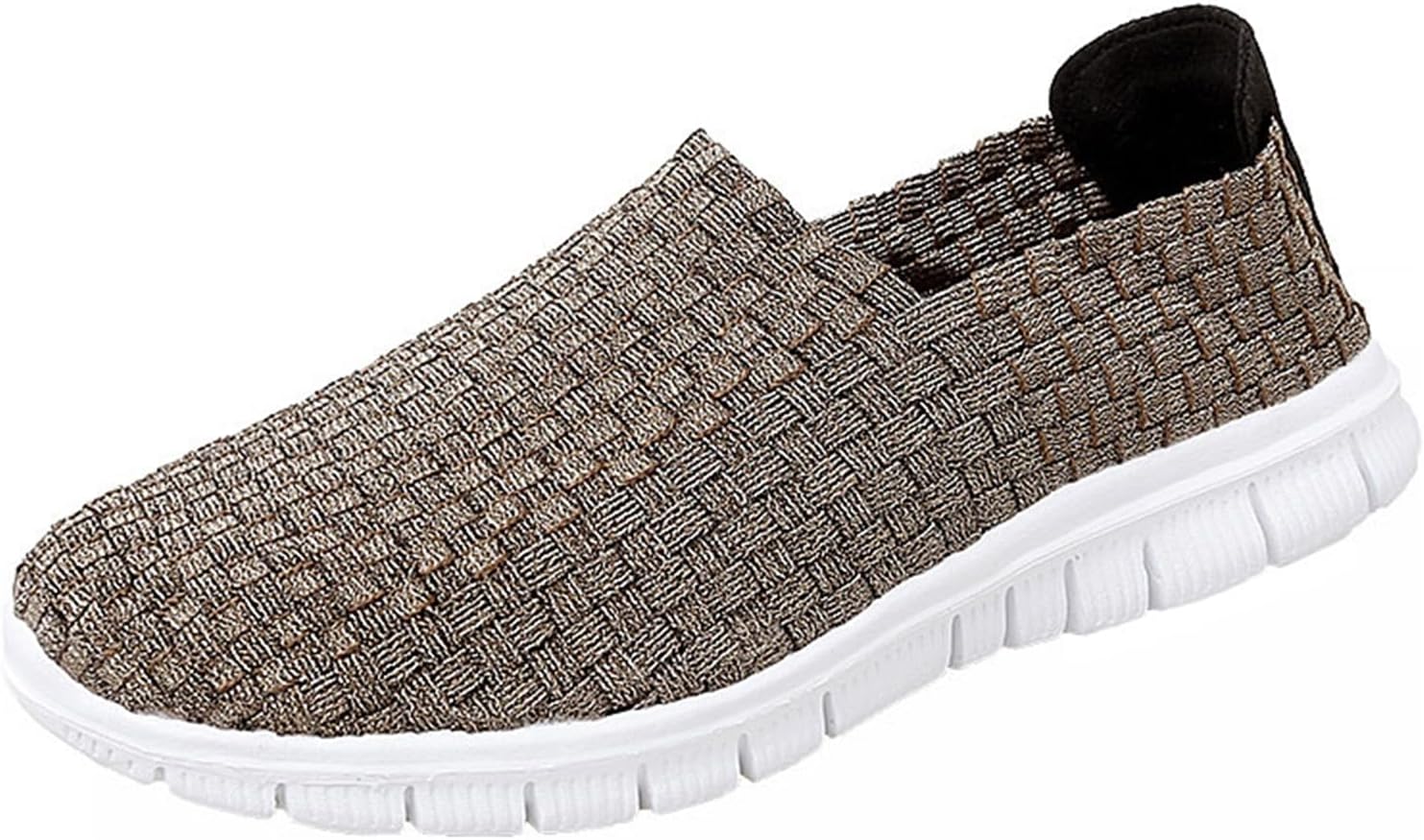 Icegrey Womens Elastic Walking Shoes Mary Jane Flats Slip On Sneakers Comfort Loafers Woven Shoes