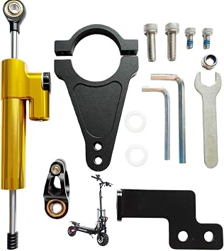 V7 carbon fiber electric scooter steering damper 13-inch hydraulic shock absorber high-speed dual drive shock absorber for Teewing X5/BOYUEDA/Yume/TIFGALOP electric scooter gold