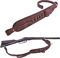 Vista 27 de Portamuniciones de cuero correa de rifle bandolera de caza para 30/30 .357 .45 .45-70 .22 12GA 20GA