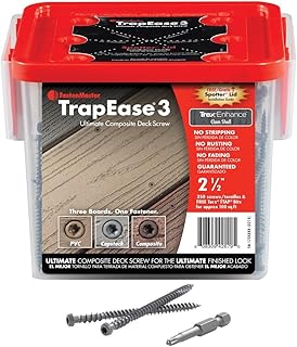 FASTENMASTER TrapEase 3 Deck Screws for Composite, PVC and Capstock Decking - Box of 350 - Trex Transcend Rope Swing Color