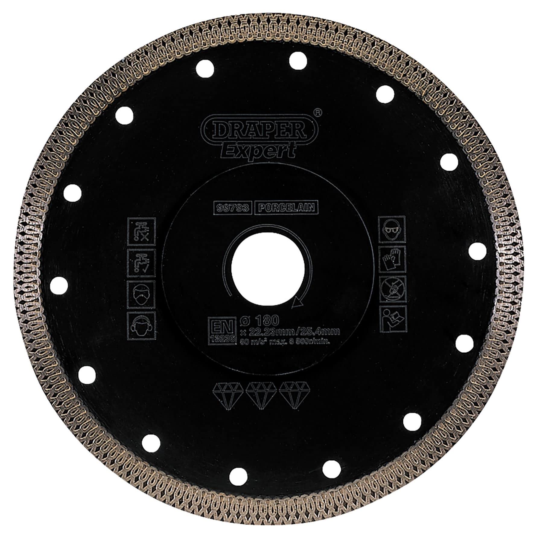 Draper Turbo X Porcelain Tile Cutting Diamond Blade 180mm