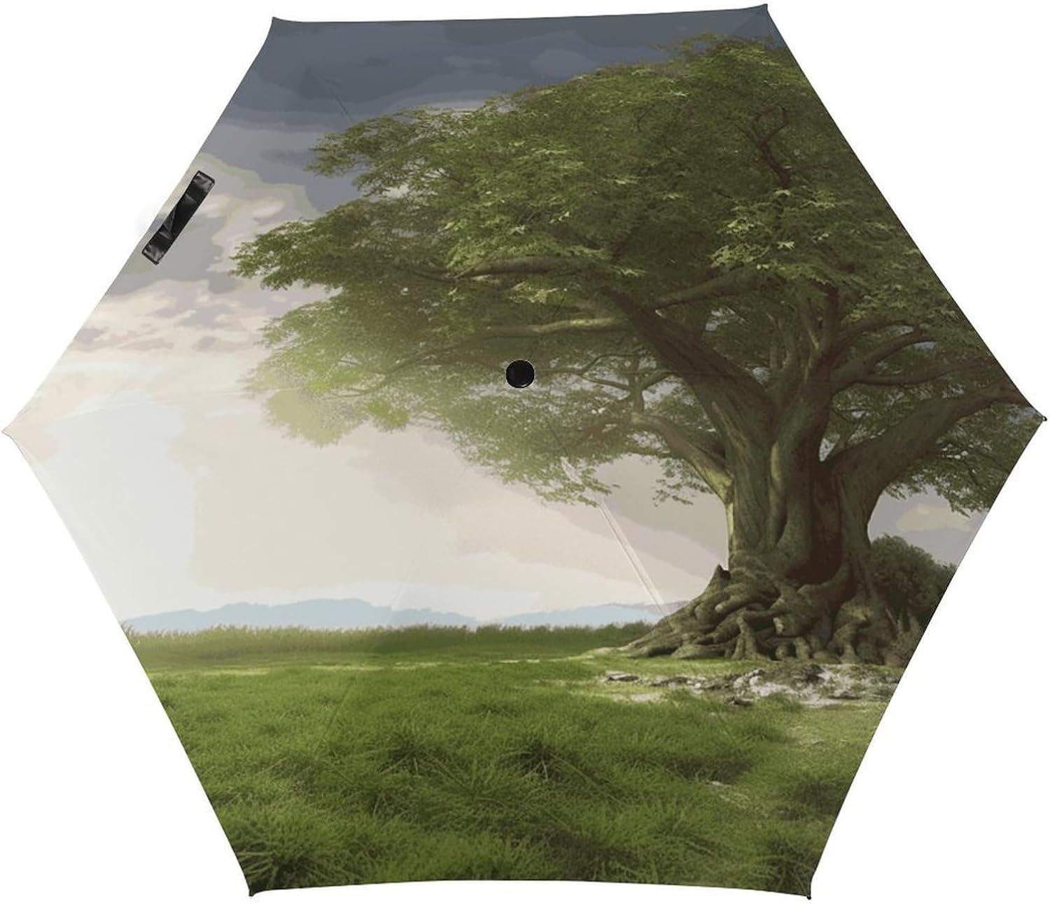 Tree with Branch Scenery Umbrella, Strongest Windproof 5-Fold Travel Umbrellas, Premium Portable Folding Umbrella for Rain & Sun, Compact Umbrellas for Purse Backpack, Outdoor & Gifts