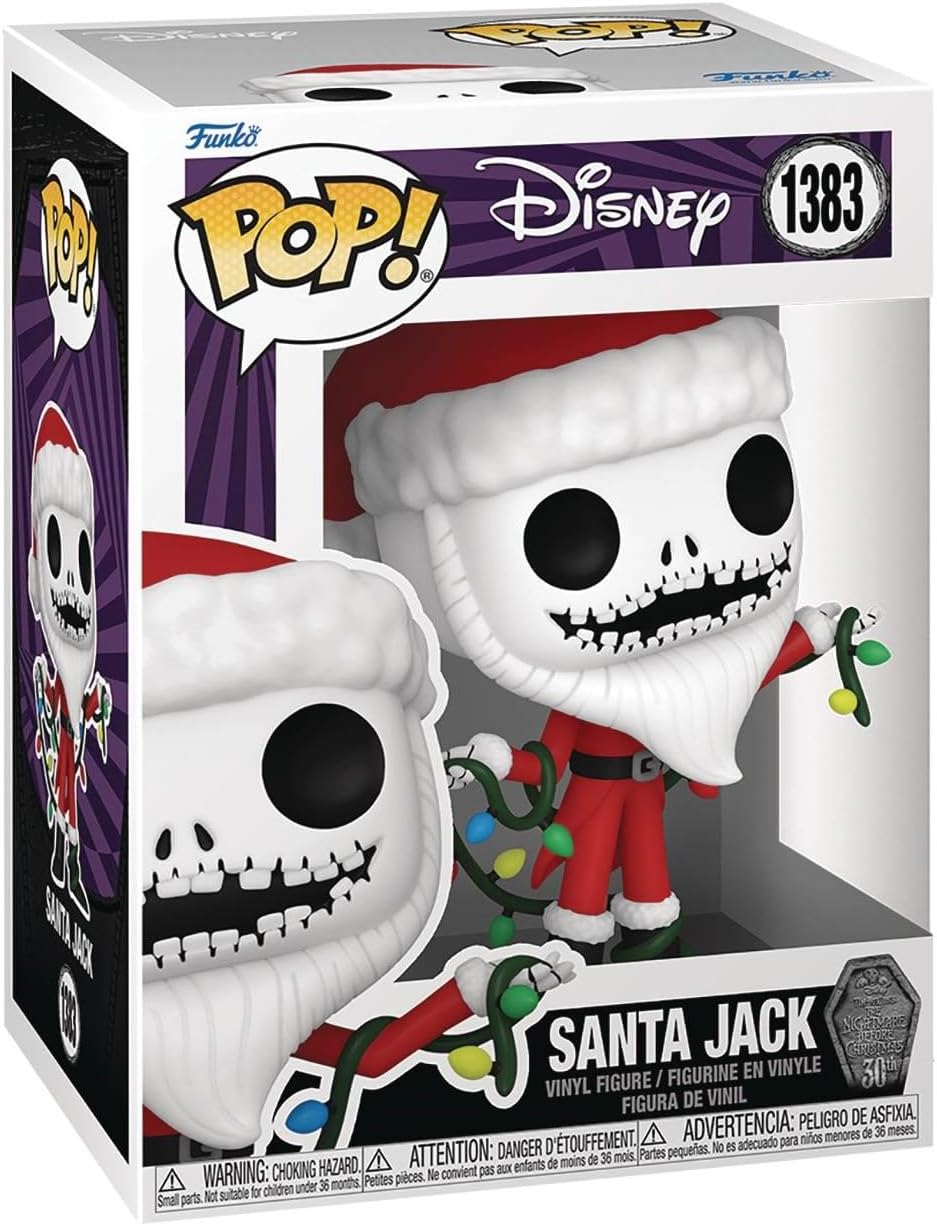 POP Disney: The Nightmare Before Christmas 30th Anniversary - Santa Jack Skellington Funko Vinyl Figure (Bundled with Compatible Box Protector Case) Multicolored 3.75 inches