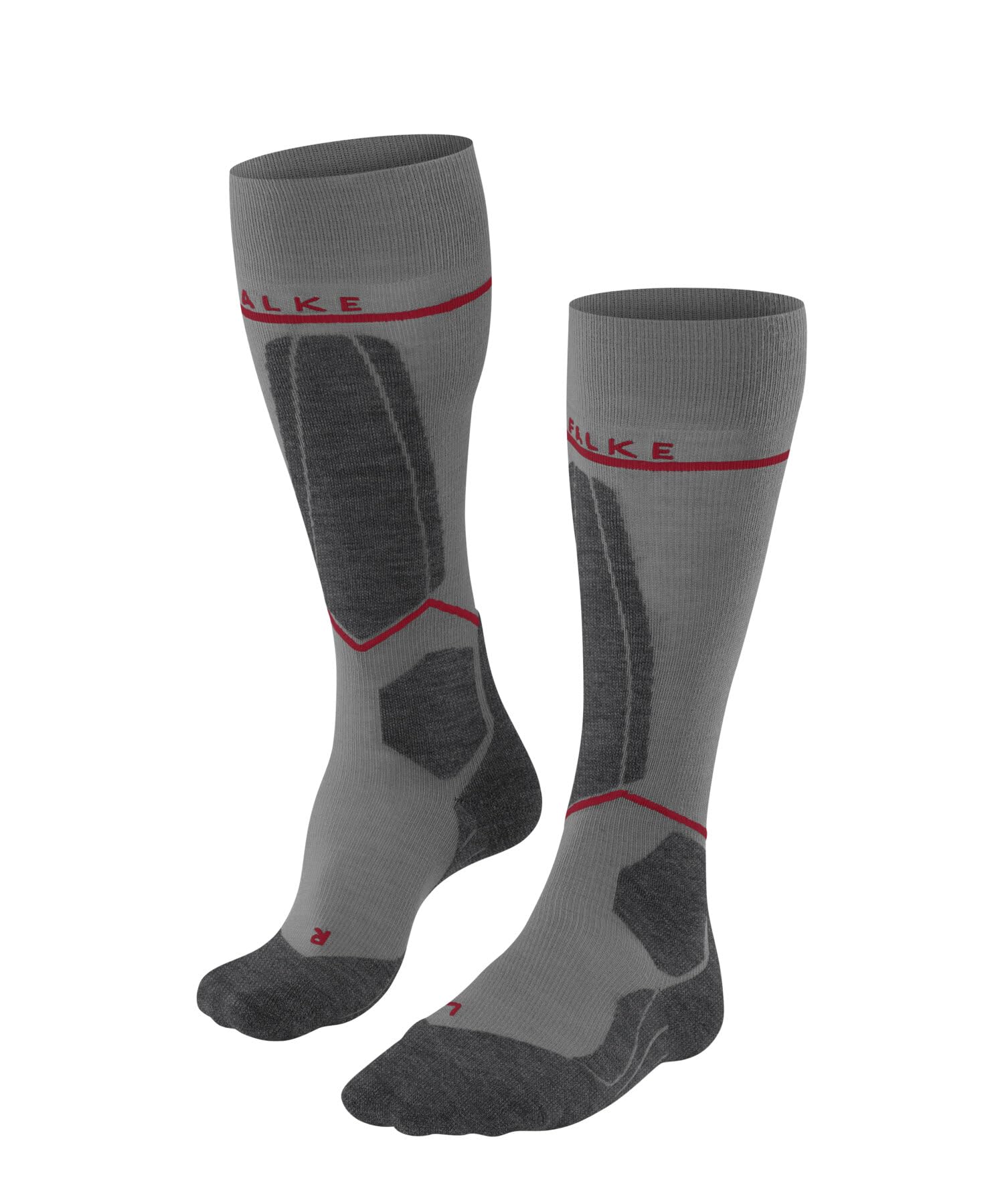 FALKE Men's SK4 Energizing Light M KH Wool With Compression 1 Pair Skiing Socks, Grey (Light Grey 3400), 11-12.5