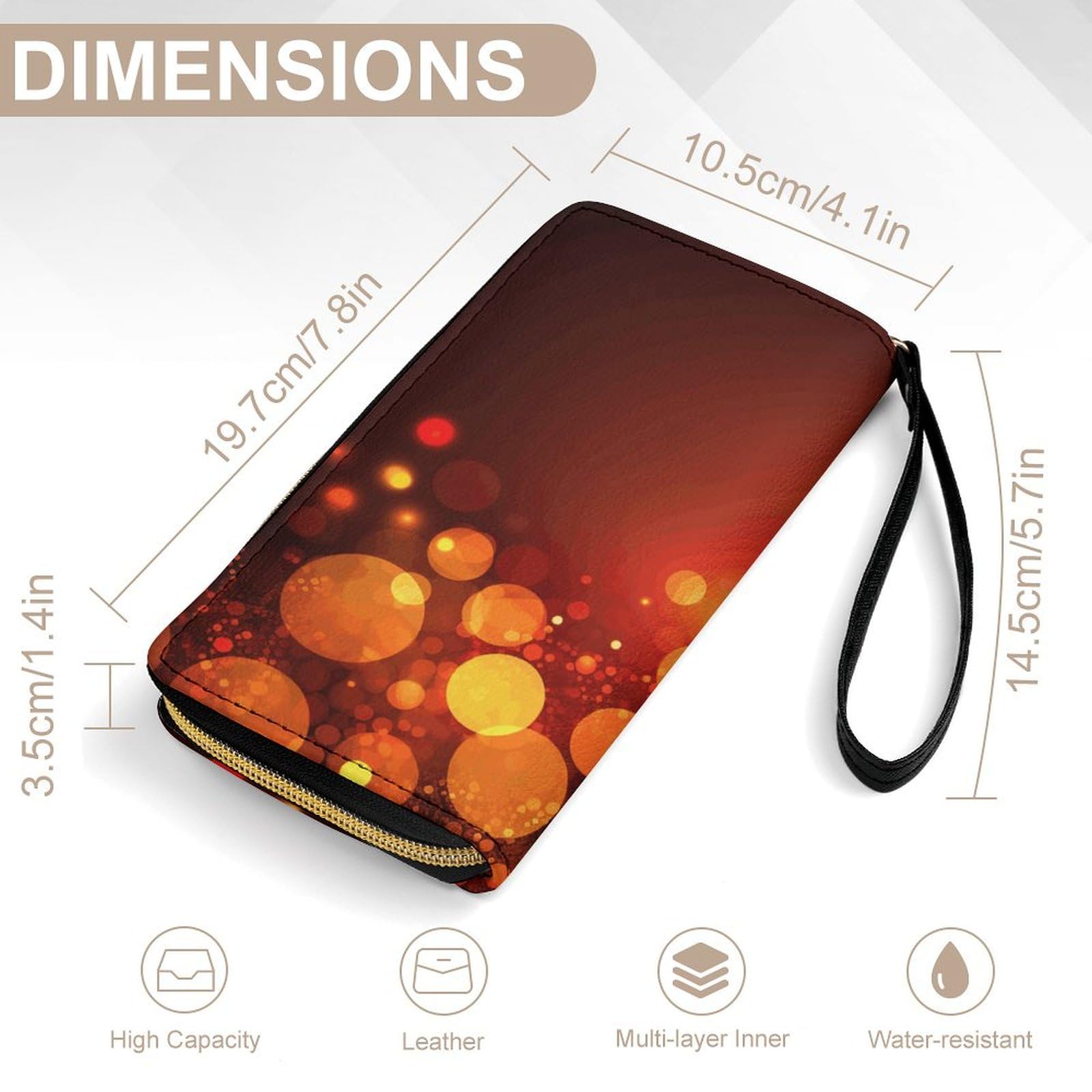 QMNLKH Stylish And Durable Dreamy Background Printed Leather Wallet: A Must-have Storage Bag for The Holidays, Suitable for Storing ID Cards, Various Cards And Change