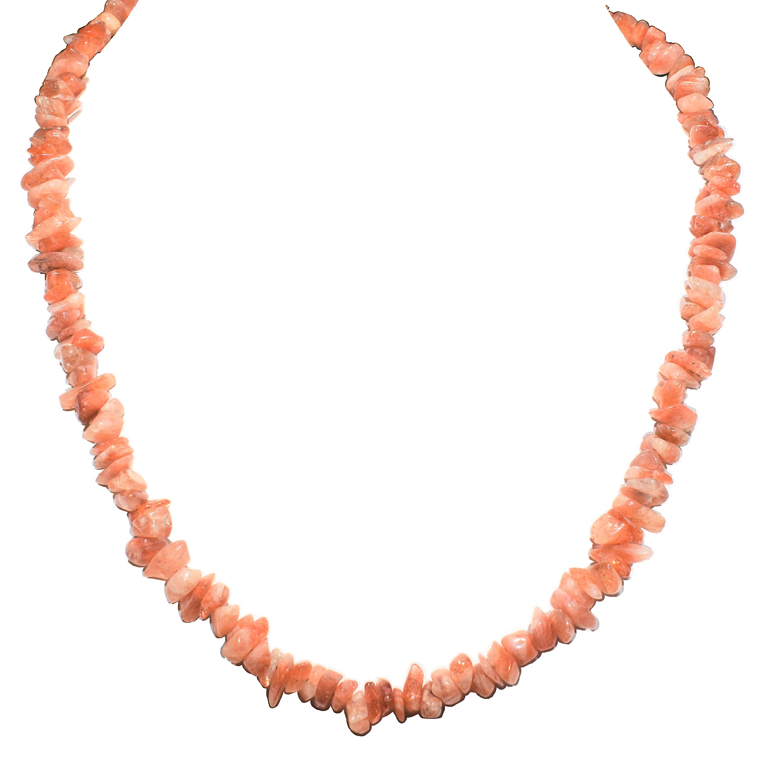 Zenergy Gems Selenite Charged Natural Gemstone Chip Necklaces + Selenite Puffy Heart Charger [Included]