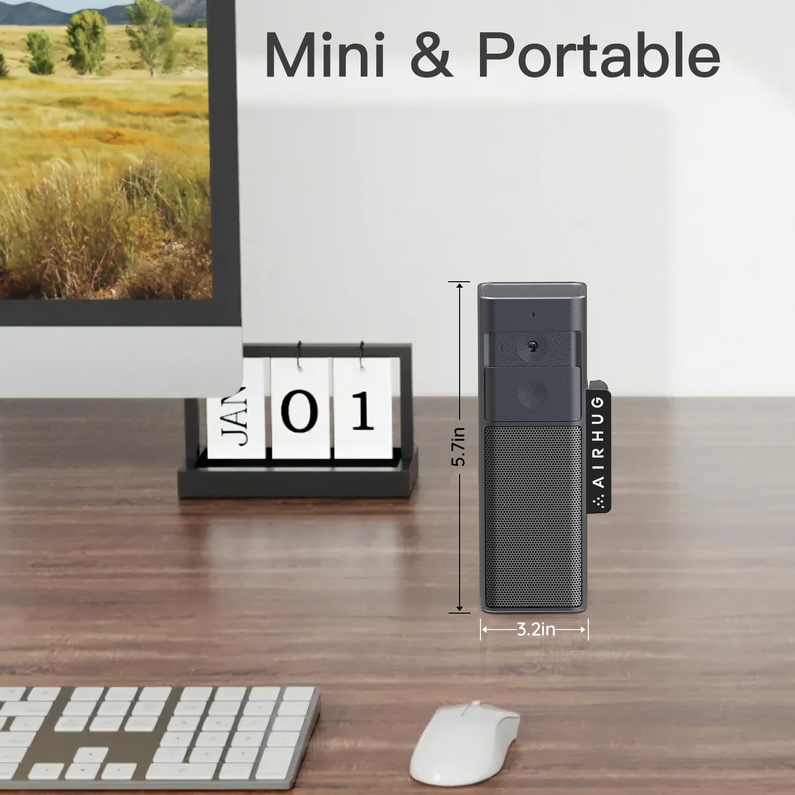 AIRHUG 3 in 1 1080P Webcam with Microfono & Speaker | USB Camera, Built-in Privacy Cover, Video Conferencing/Online Class/Gaming Live