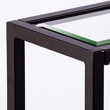 SEI Furniture Bergen Narrow Metal Console Table, Dining Room With Open Concept Living Space Glam Style Powder-Coated Iron, Black