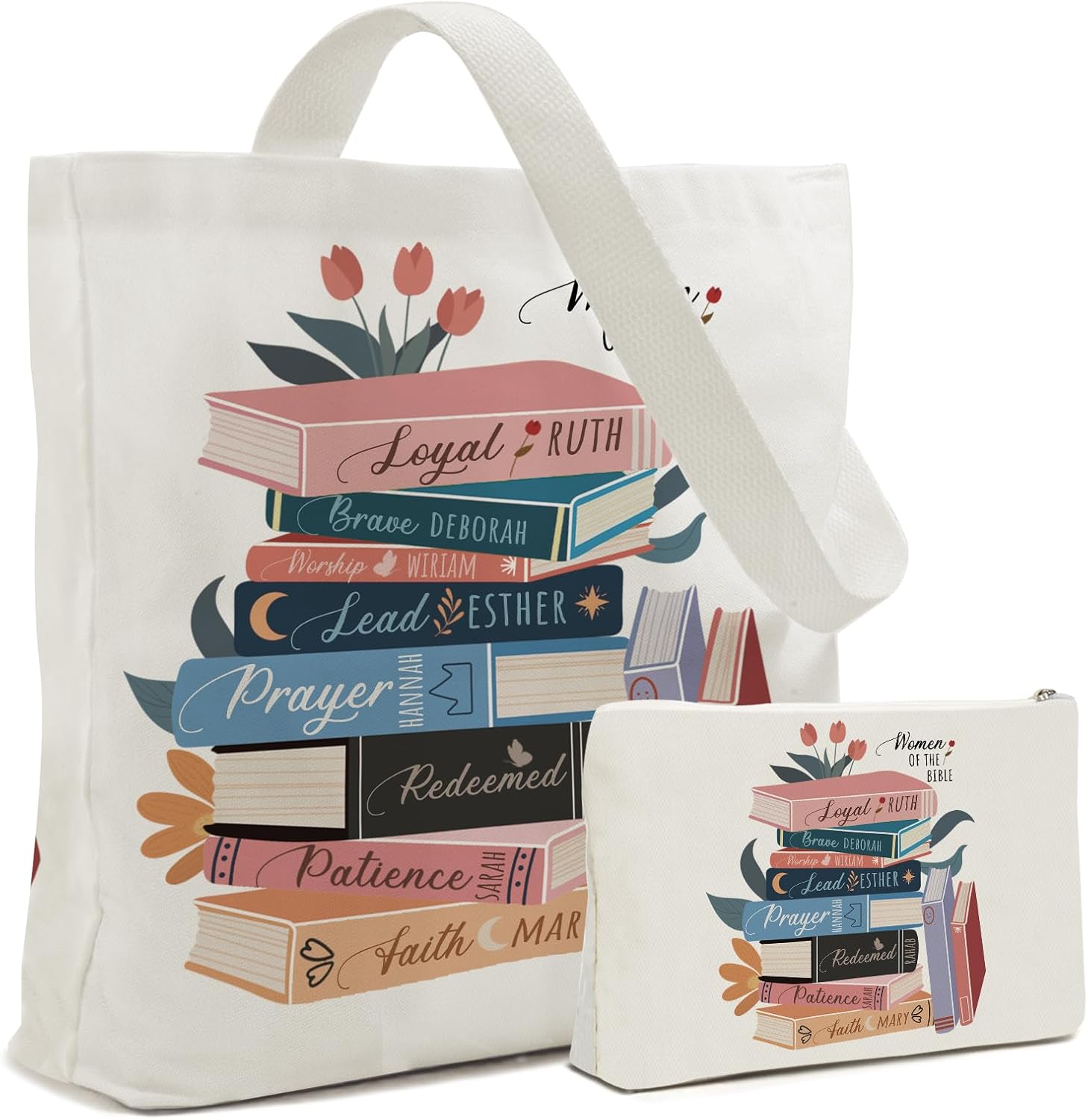 Aesthetic Canvas Tote Bag for Women, Reusable Bag for Shopping, Gym, Grocery, Christmas Birthday Day Gift