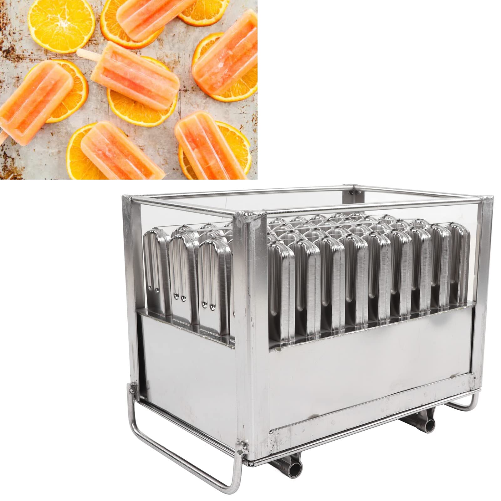 Máquina para Hacer Paletas Acero Inoxidable, Moldes para Paletas Heladas Confiables sin Bpa Molde Barra Hielo Bricolaje 40 Moldes para Paletas Borde Cuadrado Fabricante Helados Congelación Rápida