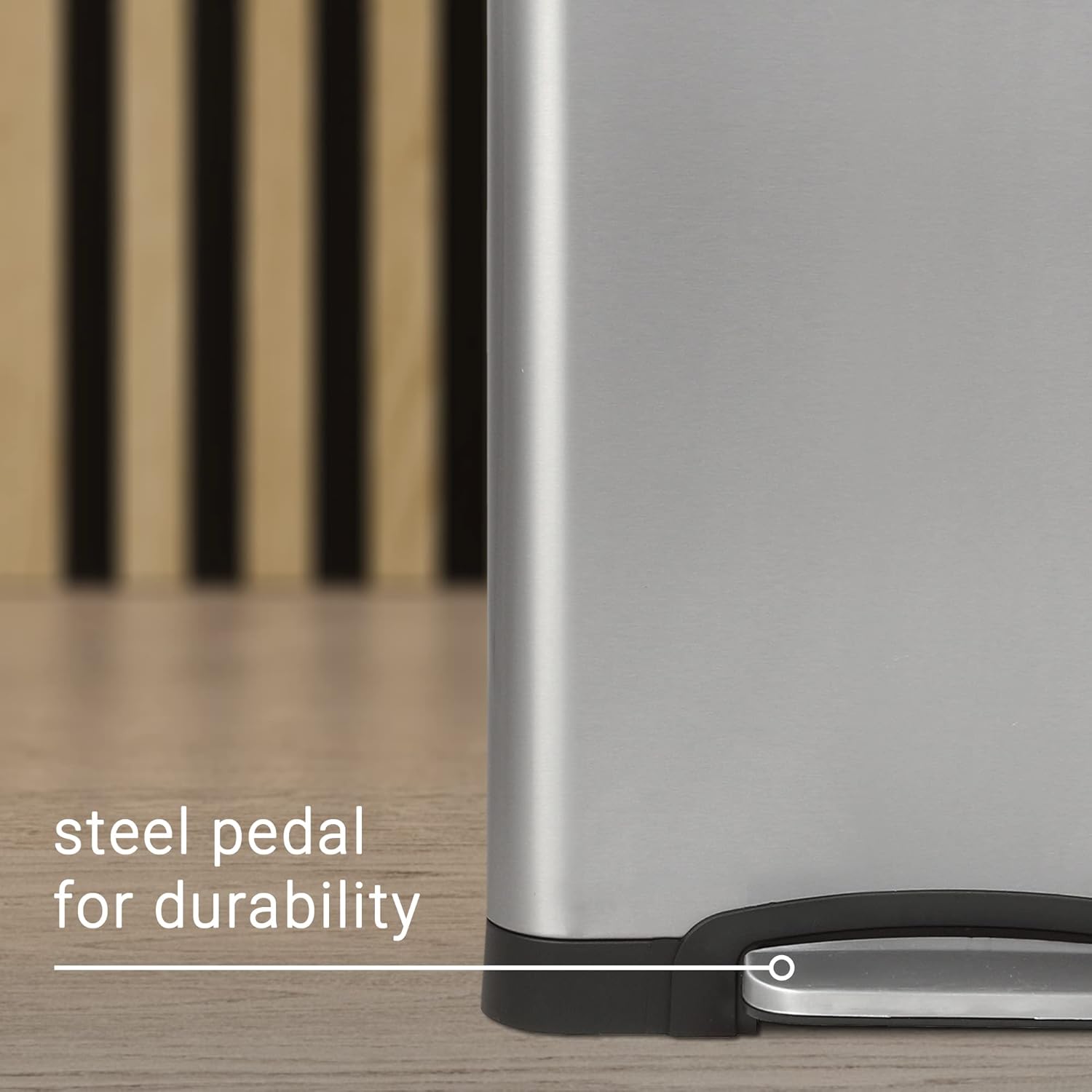 happimess HPM1004A Elmo Rectangular 8-Gallon Double Bucket Trash Can with Soft-Close Lid, Modern, Minimalistic, Fingerprint Proof for Home, Kitchen, Laundry Room, Office, Stainless Steel