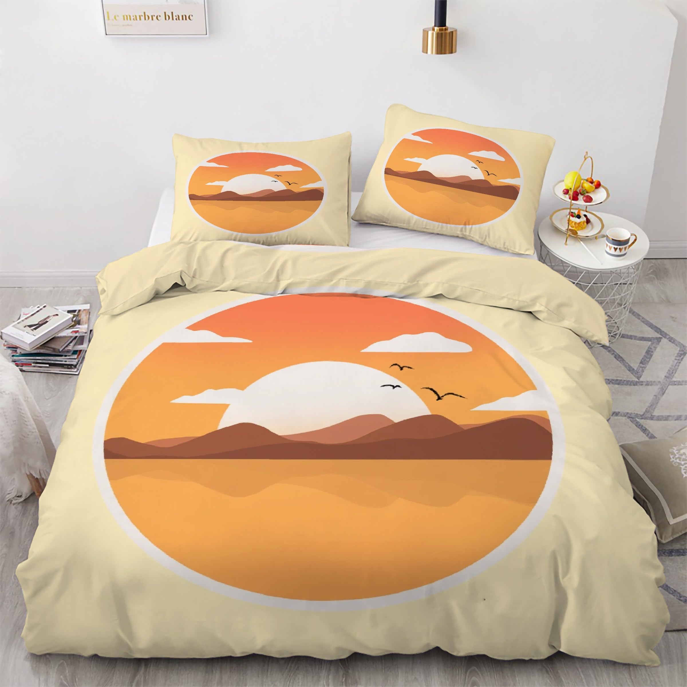 Parure de lit oies sauvages en microfibre douce anti-plis avec fermeture éclair