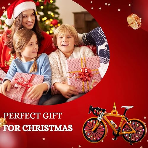 Miniatura 3 de Adorno personalizado para ciclismo de montaña, nombre personalizado y adorno para árbol de Navidad del año 2023, regalos de ciclista de montaña,