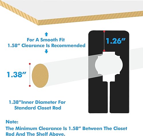 Miniatura 10 de Paquete de 40 perchas rectangulares de plástico blanco para ropa para armario, preimpresas en 8 tamaños XXS, XS, S, M, L, XL, XXL, XXXL (2.5 x 5