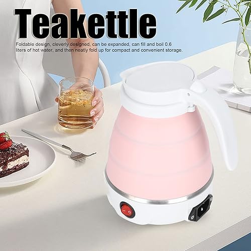 Miniatura 2 de Hervidor eléctrico pequeño plegable portátil, hervidor de té eléctrico plegable de silicona para acampar, fácil de almacenar 400 W enchufe de EE.