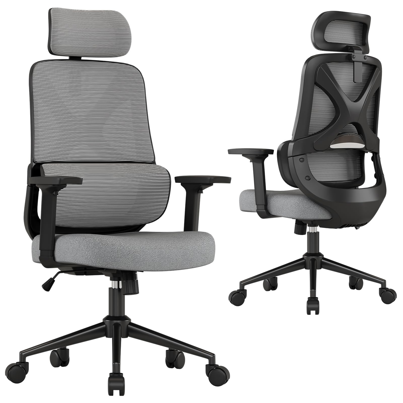 Apusen High Back Ergonomic Desk Chair with Adjustable Lumbar Support and Headrest Home Office Desk Chair with flip-up Armrests for Home, Office, Gaming, Student