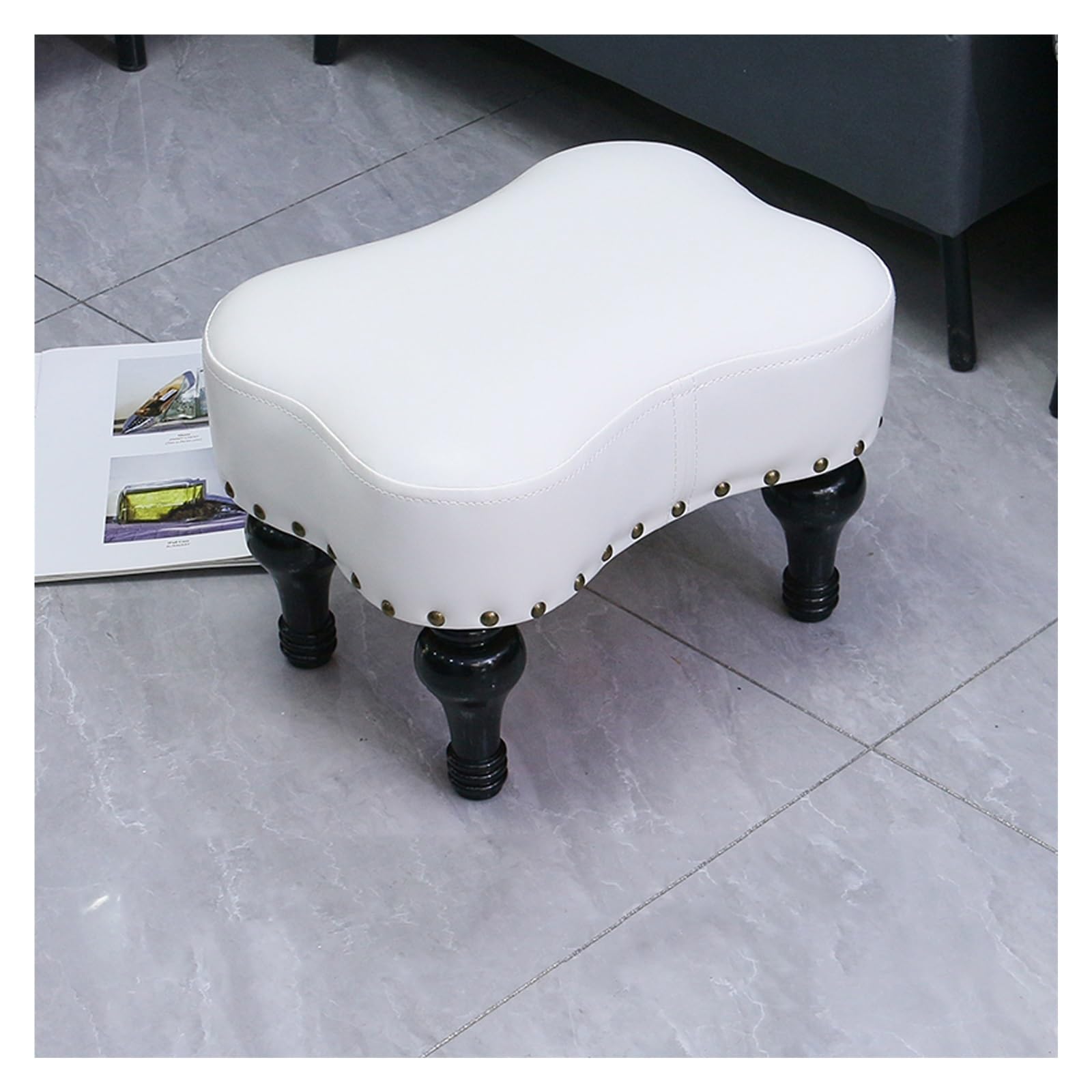 Repose-Pieds en Cuir pour Soulager les Jambes | Tabouret Salon