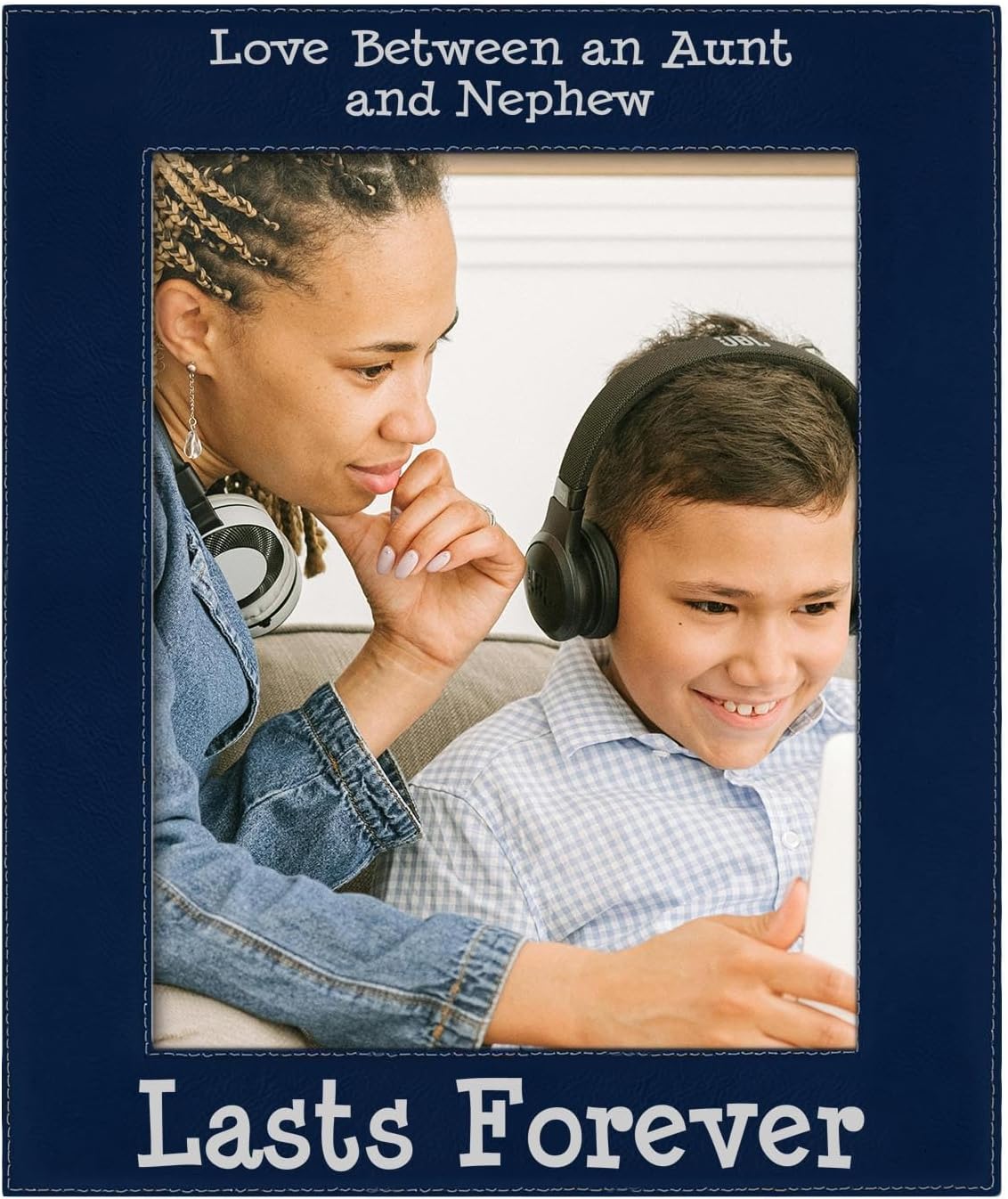 ThisWear Aunt Nephew Frame Love Between An Aunt And Nephew Lasts Forever 4x6 Leatherette Photo Frame Grey