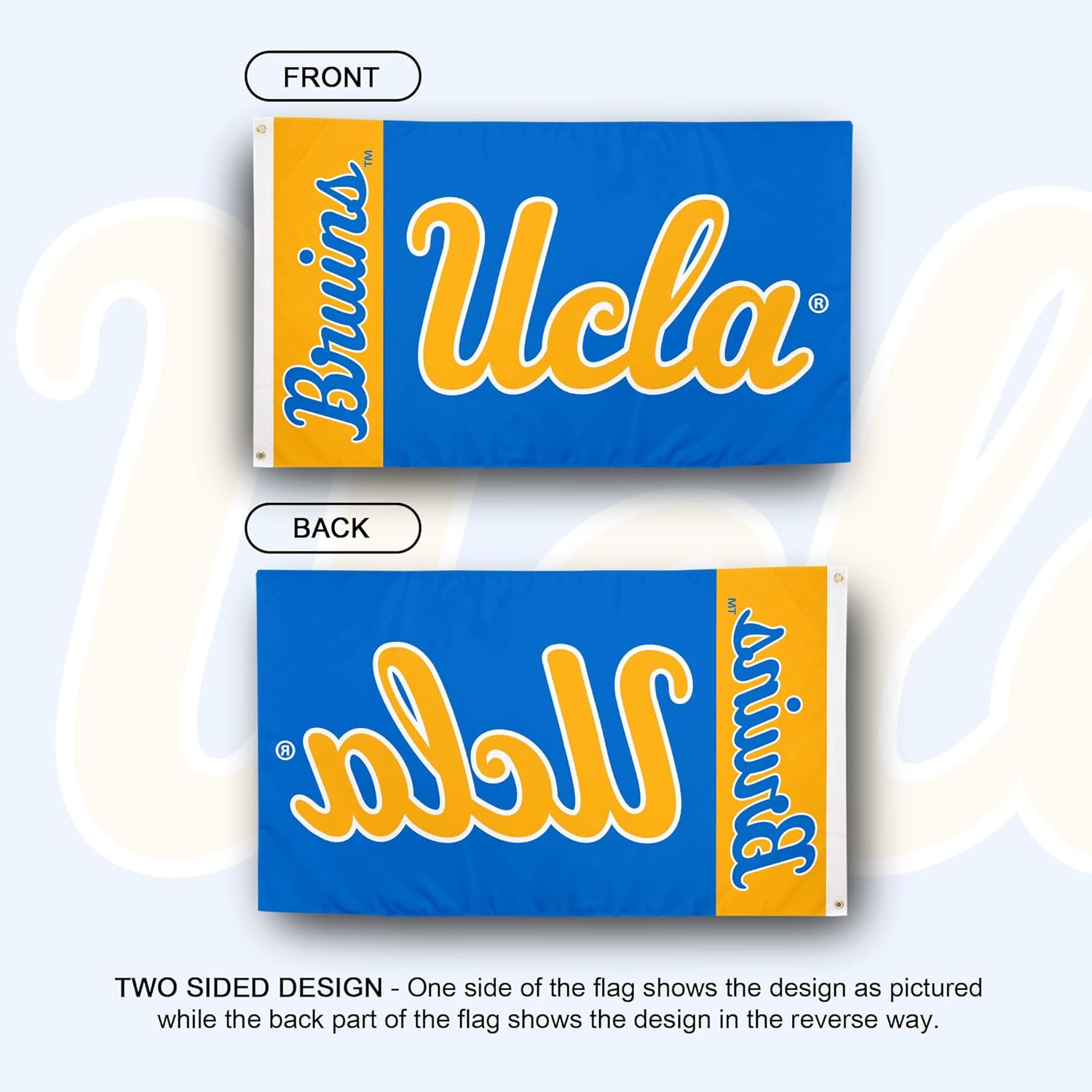 Desert Cactus UCLA Bruins Flag University of California Los Angeles Banners 100% Polyester Indoor Outdoor 3x5 feet Flags (Team Name) - Image 2