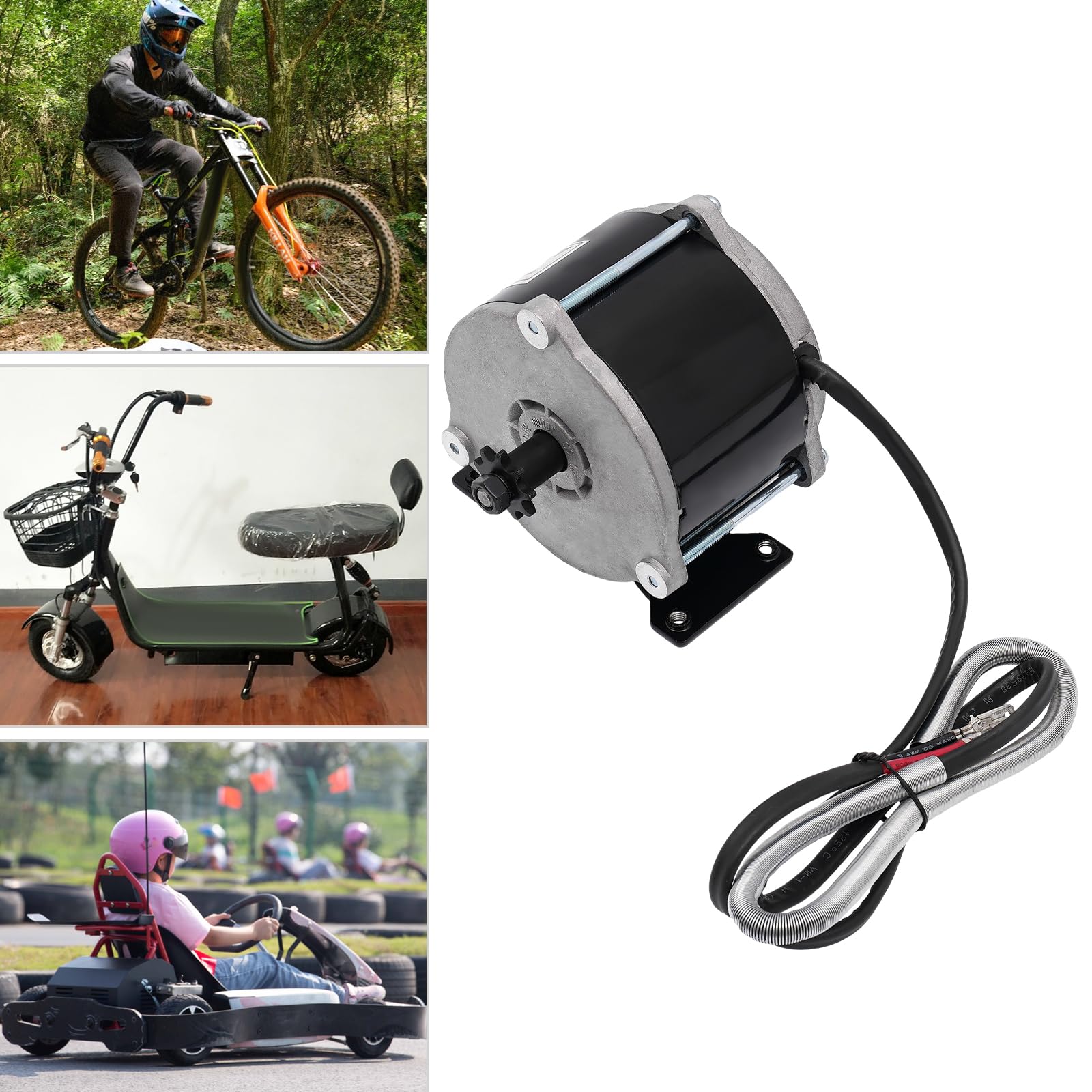 Silnik przekładniowy 500 W, trwały silnik przekładniowy, prędkość obrotowa 1700 obr./min, do motorowerów i skuterów