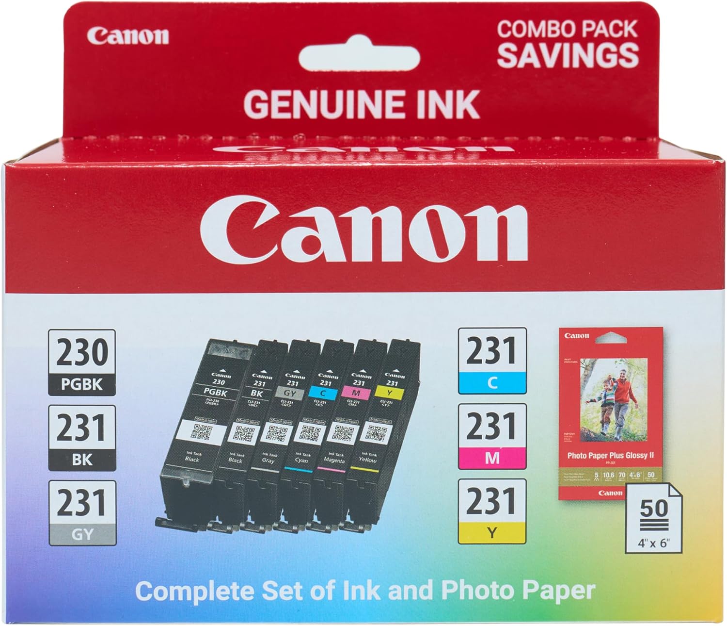 Canon PGI-230/CLI-231 Ink Combo Pack, Compatible with PIXMA TS8820 Wireless Printers