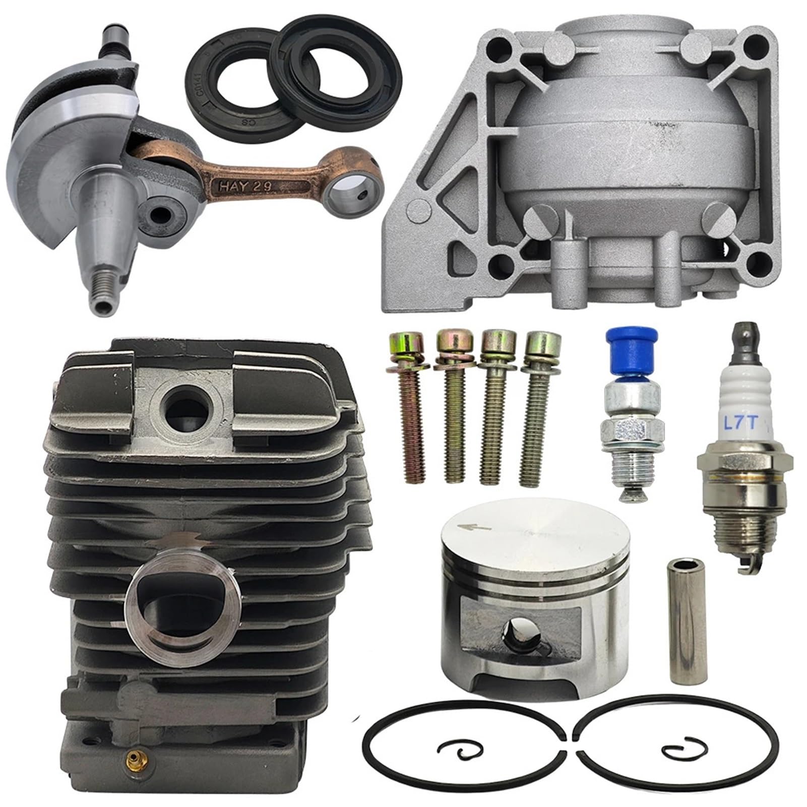 Kit cilindro pistone albero motore da 49 mm for S=tihl MS390 MS290 MS310 039 029 Motosega Motore Coppa Base Paraolio Sostituzione 1127 020 1216