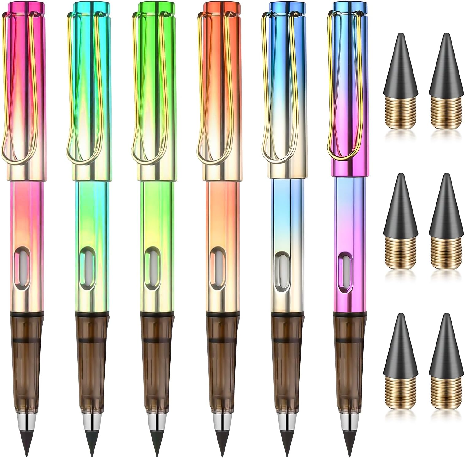 Shudyear 6 pcs Inkless Pencils Eternal, Reusable Inkless Pencil and Pen ...