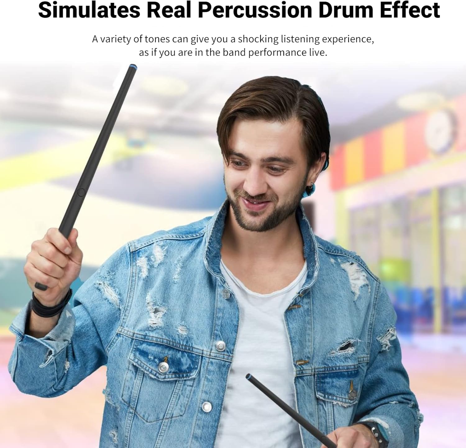 Electric Air Drum Set, Portable Electronic Drum Set MIDI Drum with Drumsticks and Headphones, Virtual Drum Kit Practice Drum Set for Birthday Halloween Christmas