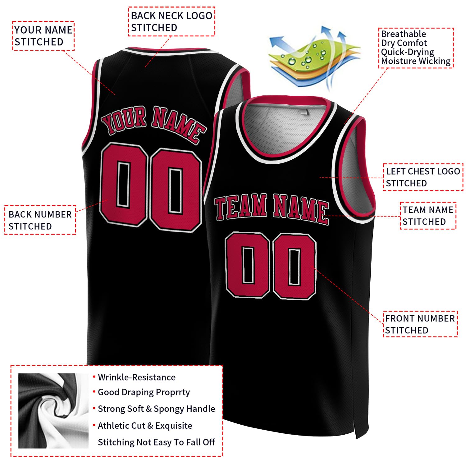 Ytuhloe Custom Basketball Jersey Athletic Mesh Sleeveless Basketball Shirt Personalized for Men Boys Women Youth